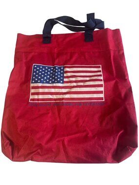 VFW red AmericanFlag tote bag nobody does more for veterans